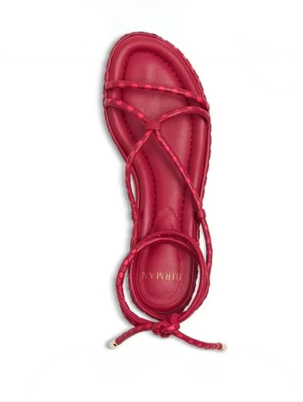 Alexandre Birman Donna Leather Flat Sandals in Helidonia Size 7.5/8